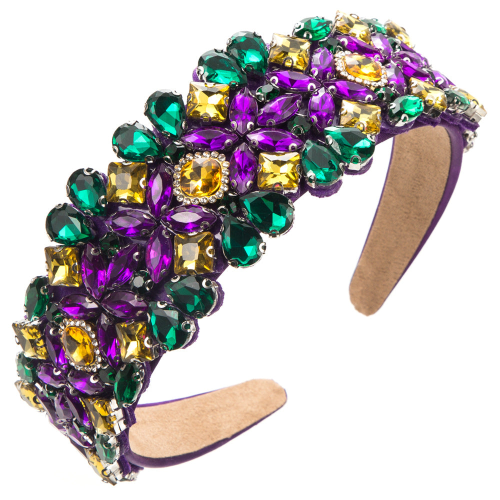 Wholesale Carnival Baroque Super Flash Full Diamond Party Headband
